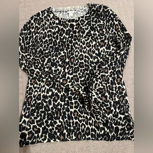 J. Crew Animal Print Long Sleeve Sweater